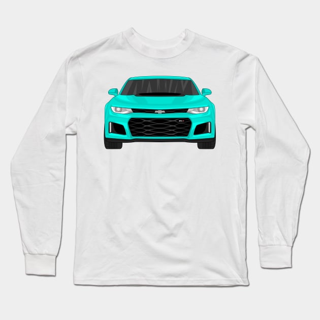 CAMARO TURQUOISE Long Sleeve T-Shirt by VENZ0LIC